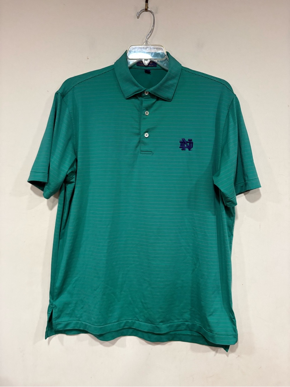 Gold by Peter Millar Notre Dame Fighting Irish Polo Shirt Mens L Green
